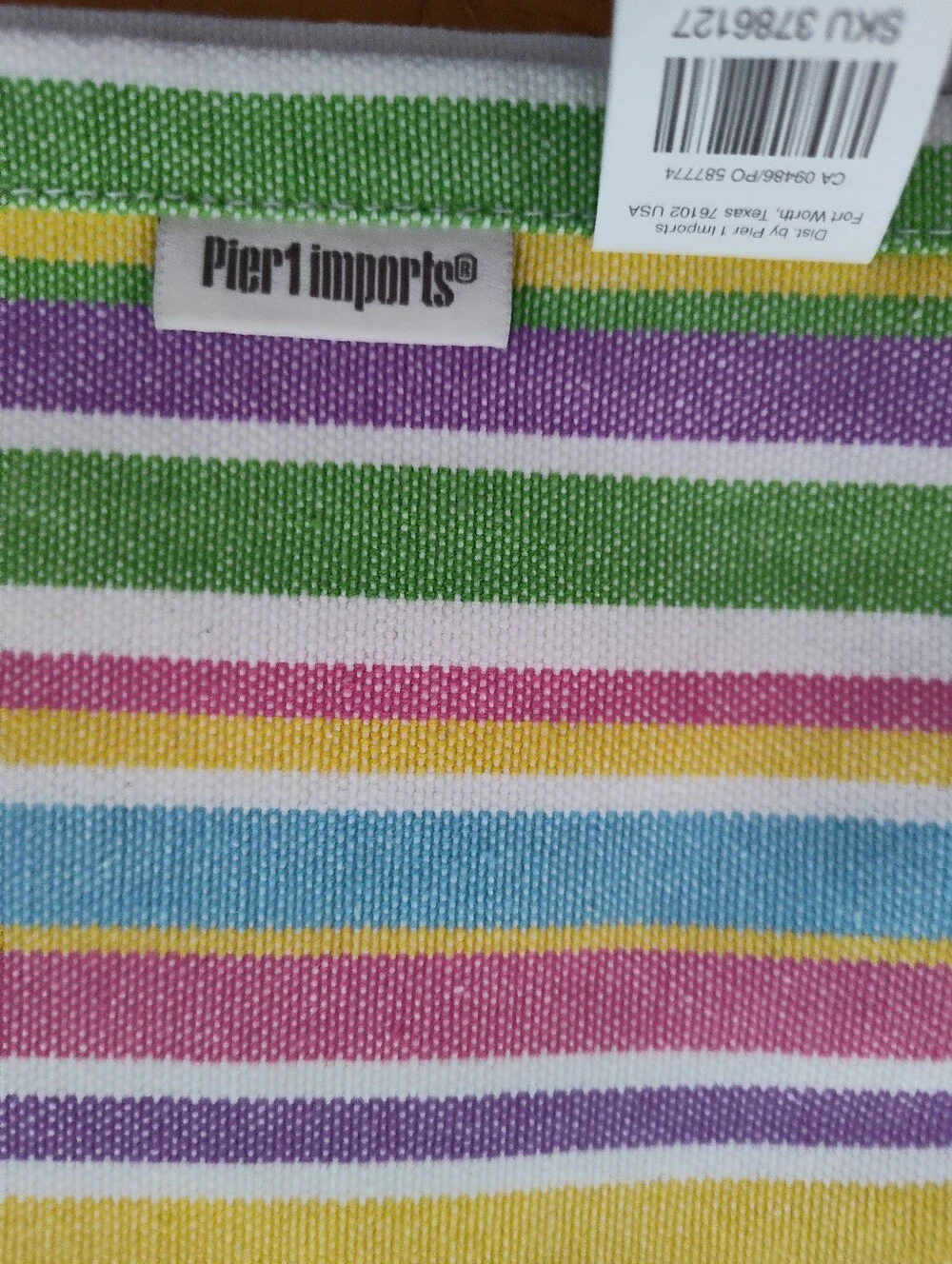 Pier 1 Pastel Striped Table Runner 14x72 Cotton Boho Multicolor Tassels Fringe